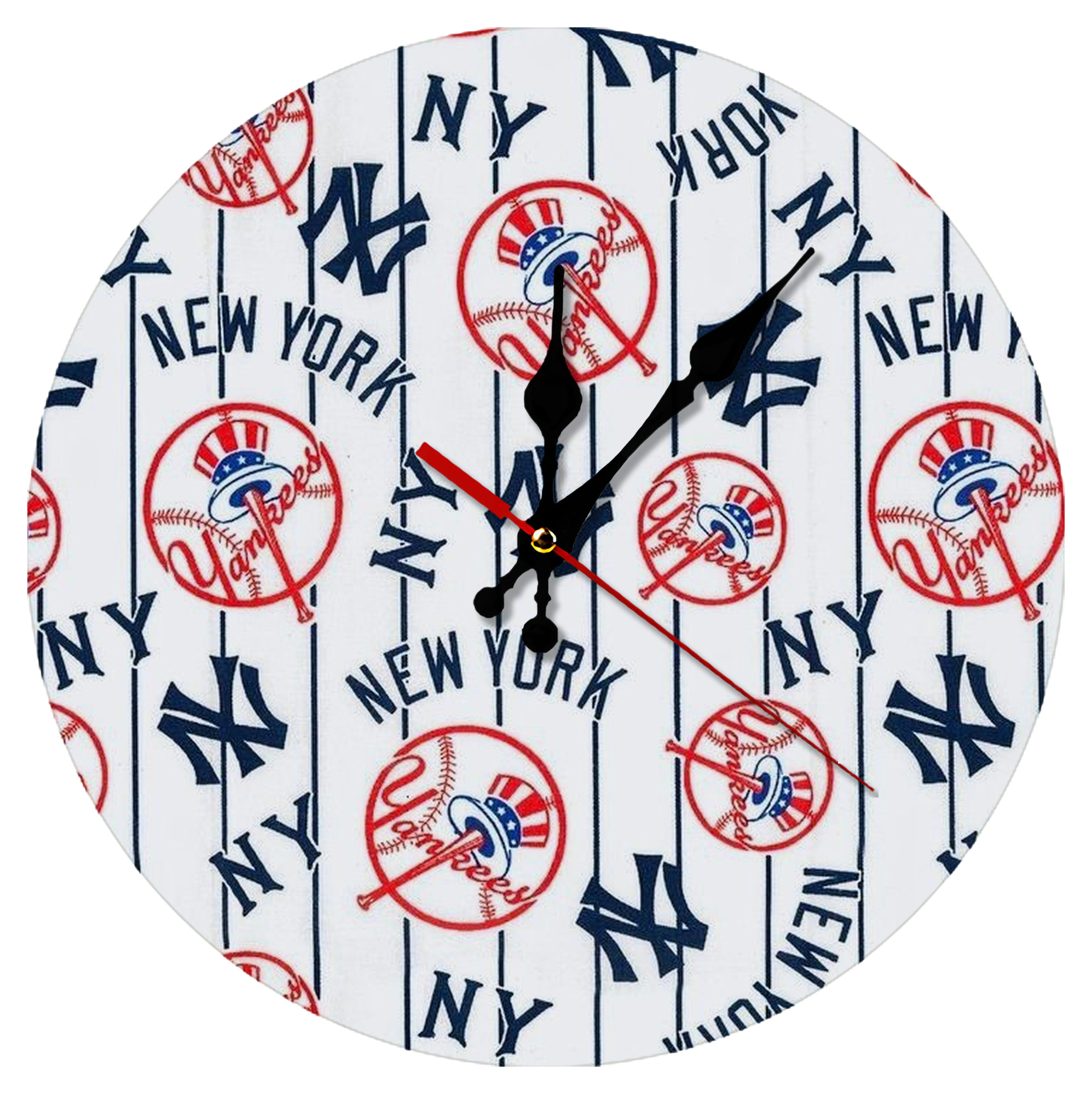 New York Yankees 219 Silent Round Wall Clock – Modern & Stylish DIY Design, Durable Wood Construction, Easy To Install – Perfect For Office, Bedroom, Living Room, And More